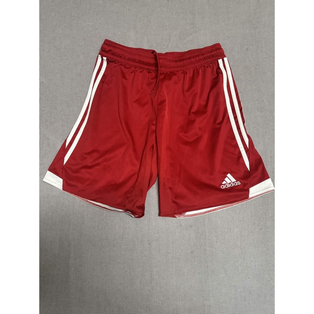 Adidas Mens Shorts Size M Athletic Red Climacool Polyester Solid Soccer Shorts